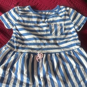 Blue and White Striped Dress